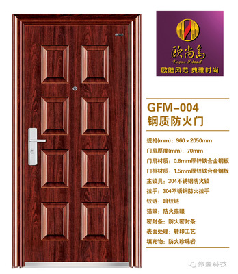 欧尚岛钢质工程防火门 防盗门 通道门 管井门 非标门 喷塑.